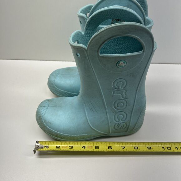Kids Crocs Rain Boots Size J 2 Childrens Unisex Sky Blue Rainboots - Picture 11 of 11